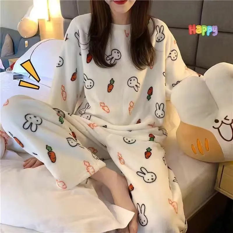 Kawaii Bunny Carrot Pajamas Set