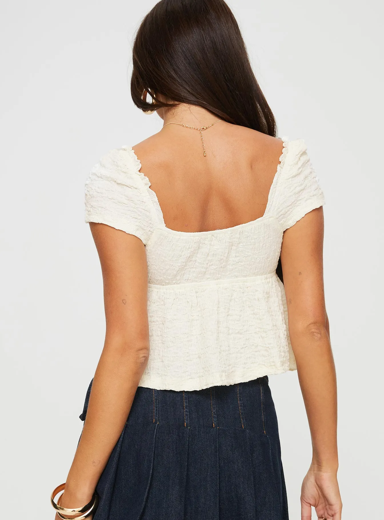 Kellan Cap Sleeve Top Cream