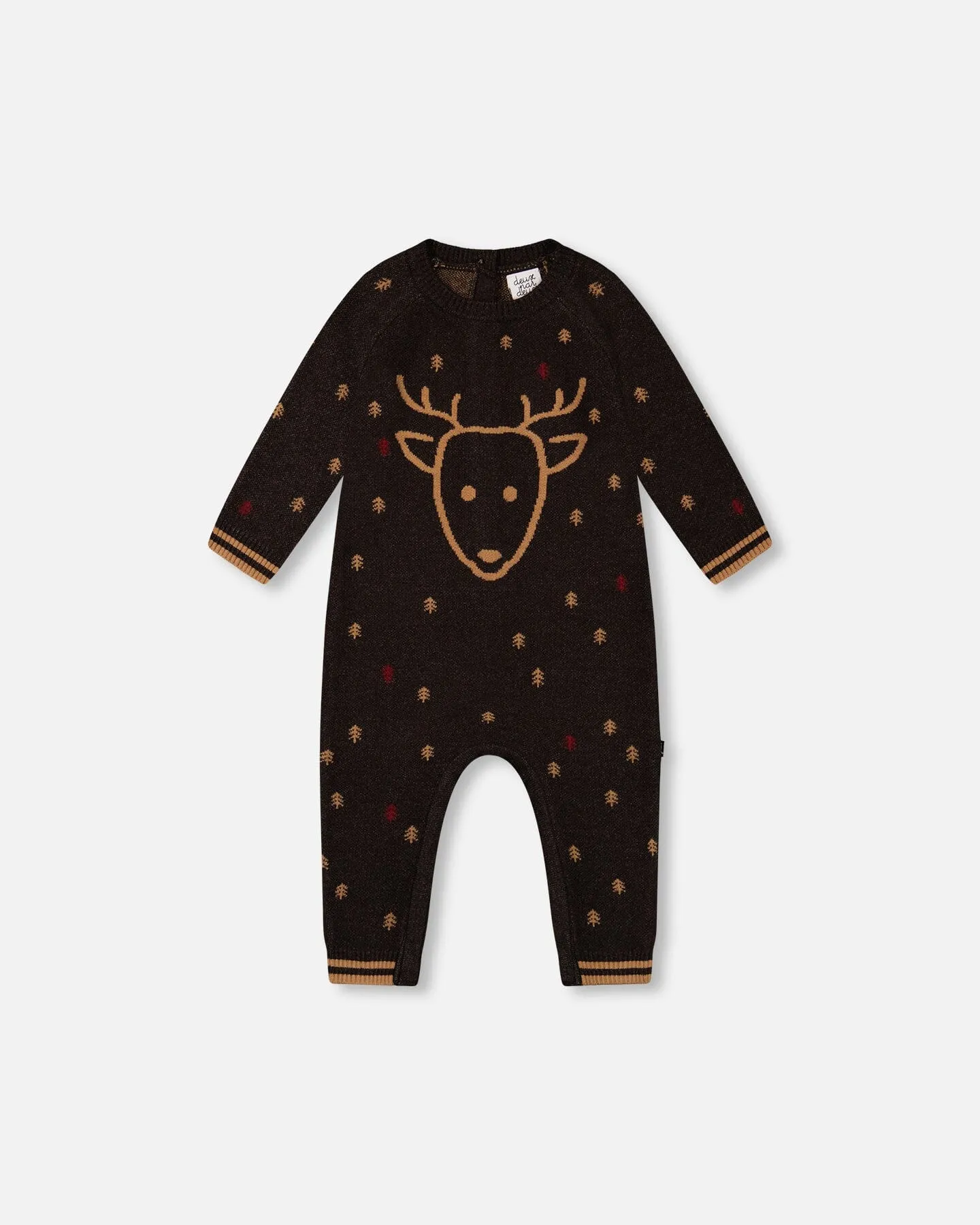 Knitted Jumpsuit With Intarsia Reindeer