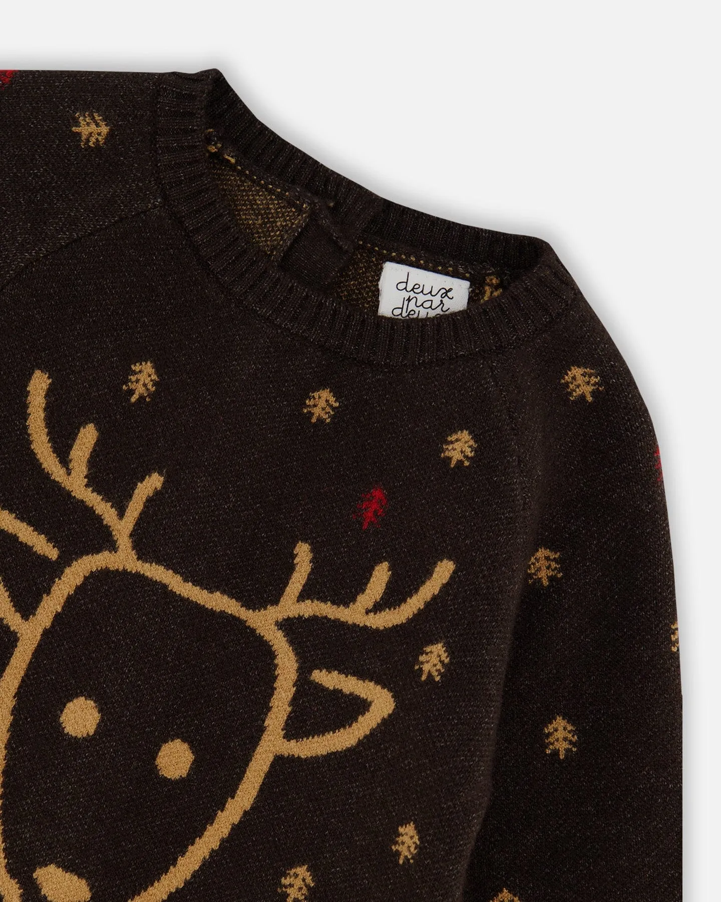 Knitted Jumpsuit With Intarsia Reindeer