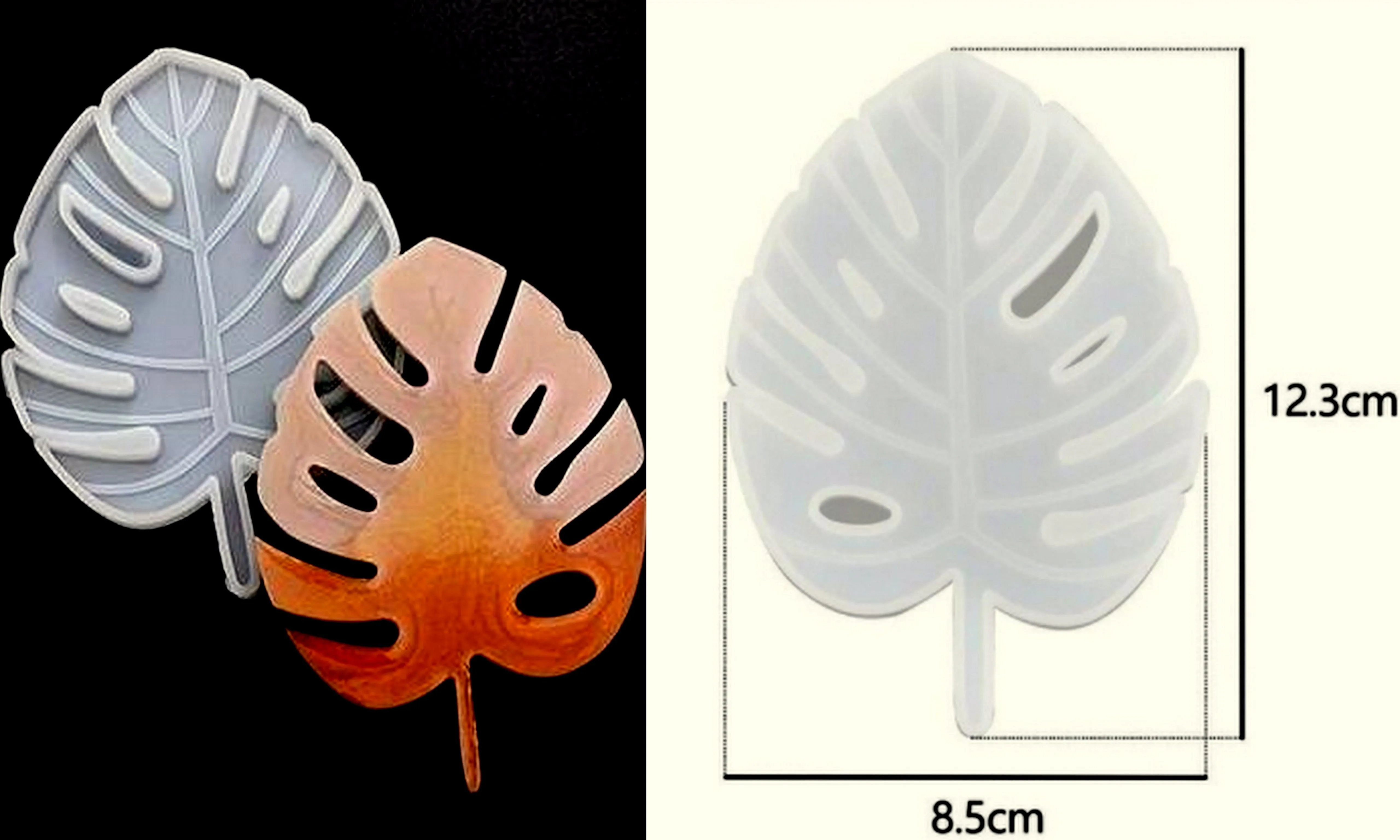 Leaf Coaster Mold Pattern 1, Silicone Mould for Casting with Resin, Epoxy and Concrete