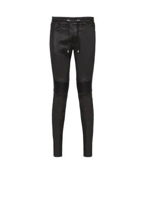 Leather biker trousers