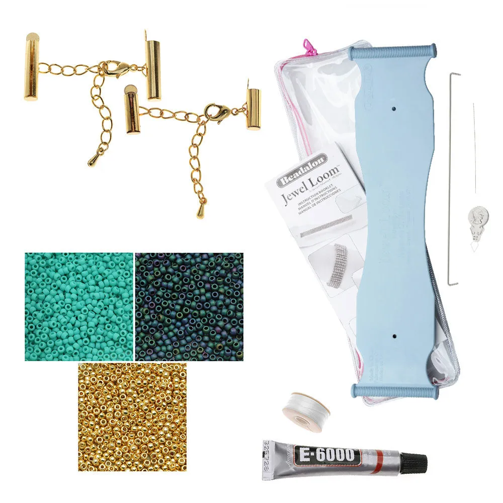 Loom Bracelet Duo - Hemingway Teal - Exclusive Beadaholique Jewelry Kit