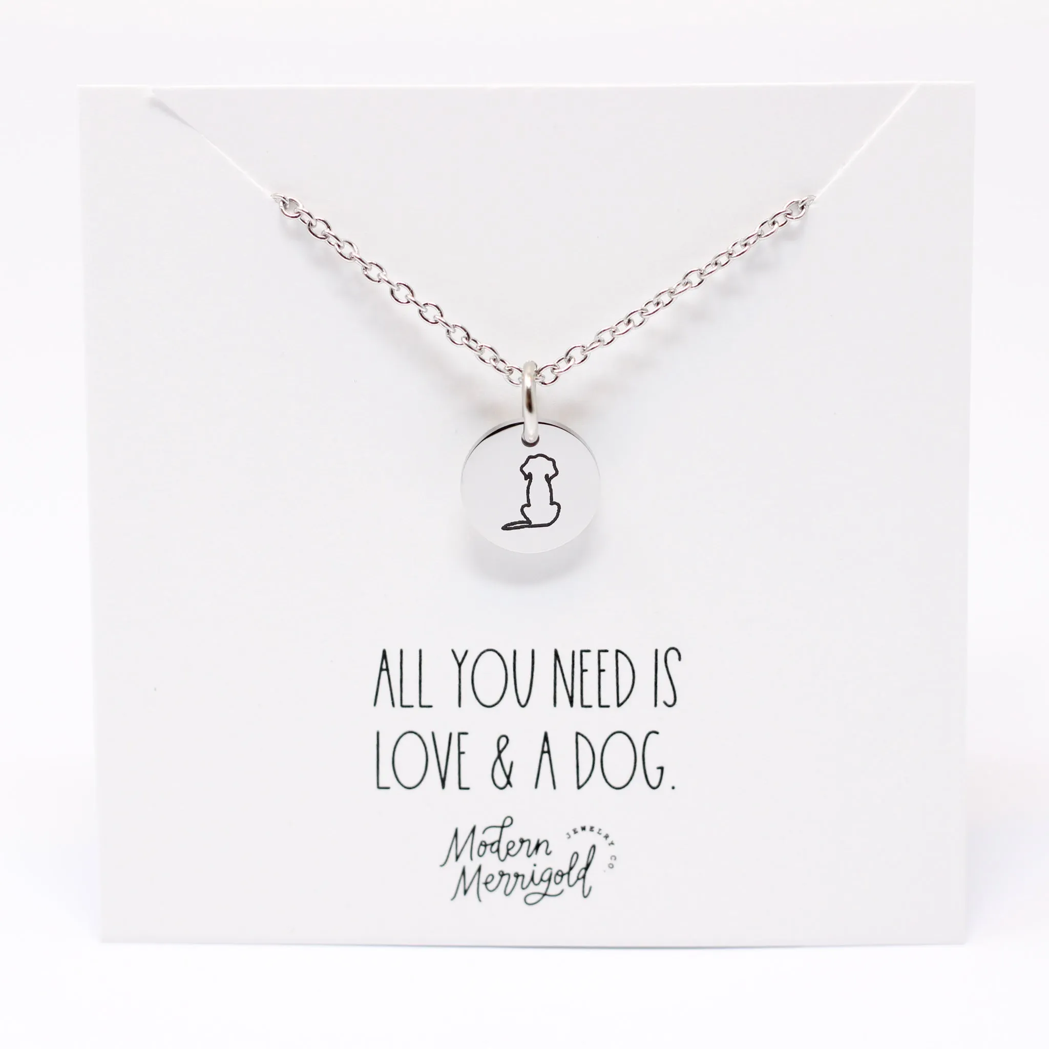 Love and a Dog Charm Necklace