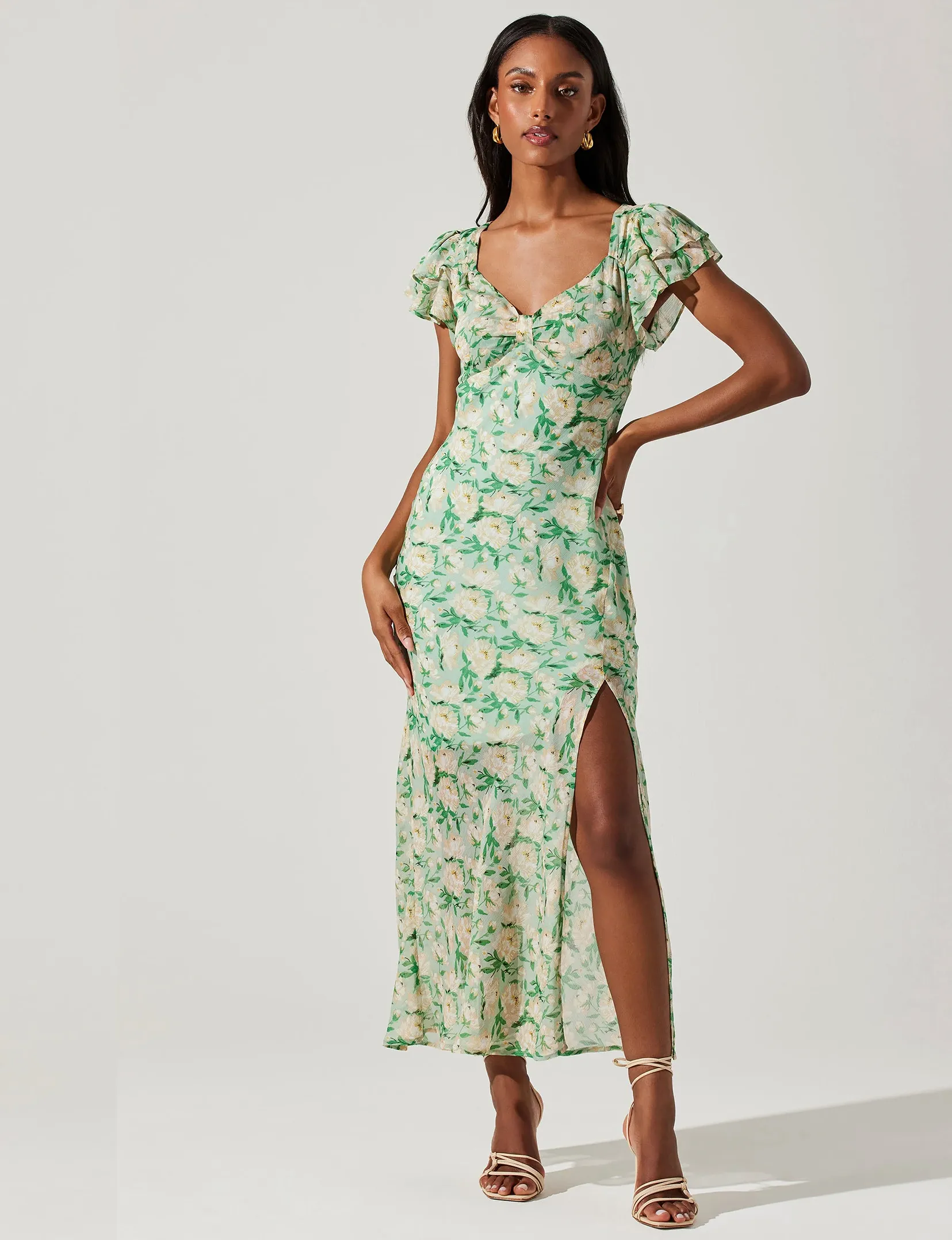 Maisy Dress, Green Floral