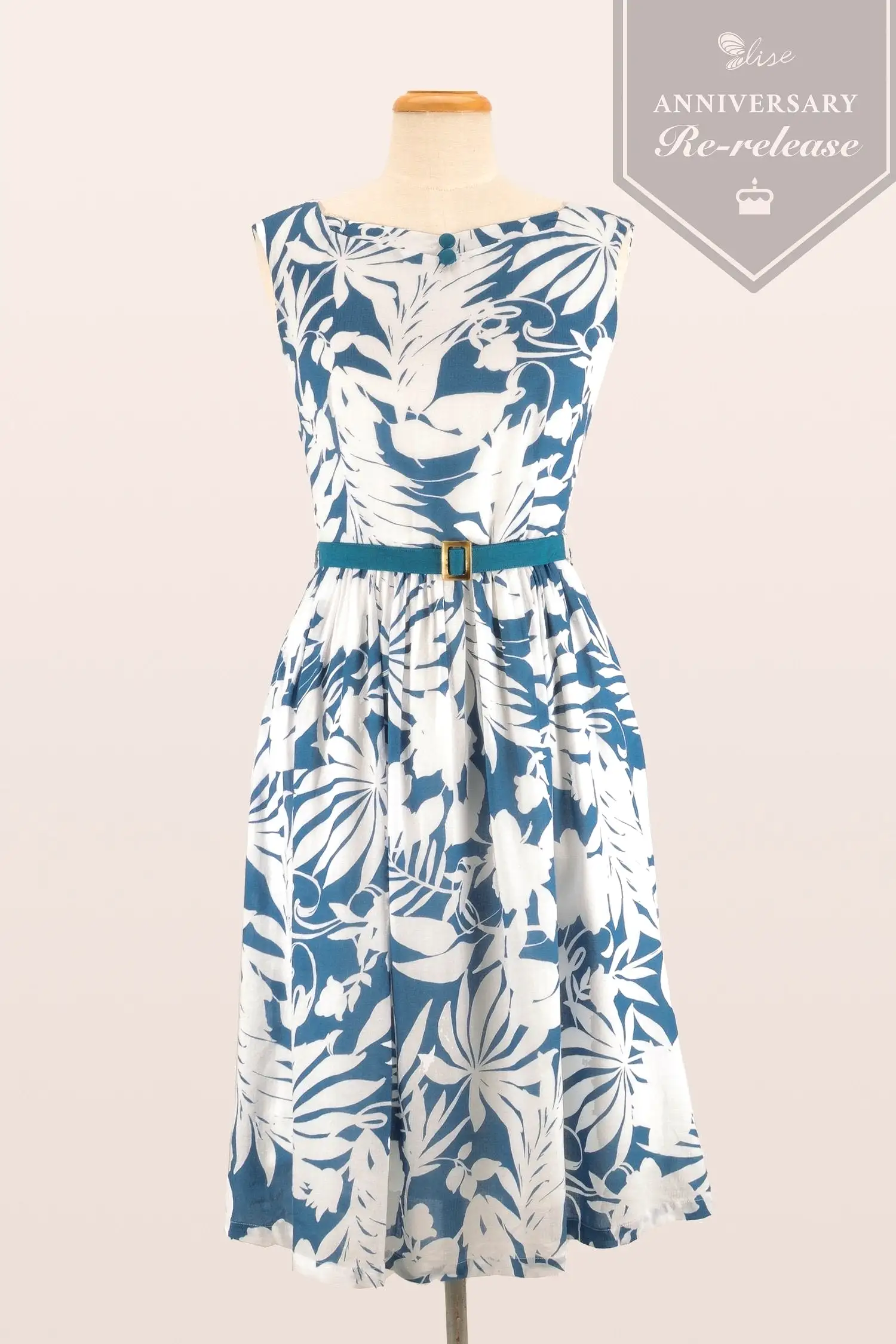 Marlin Blue & White Floral Dress