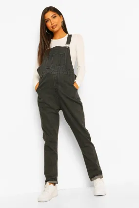 Maternity Distressed Washed Overalls