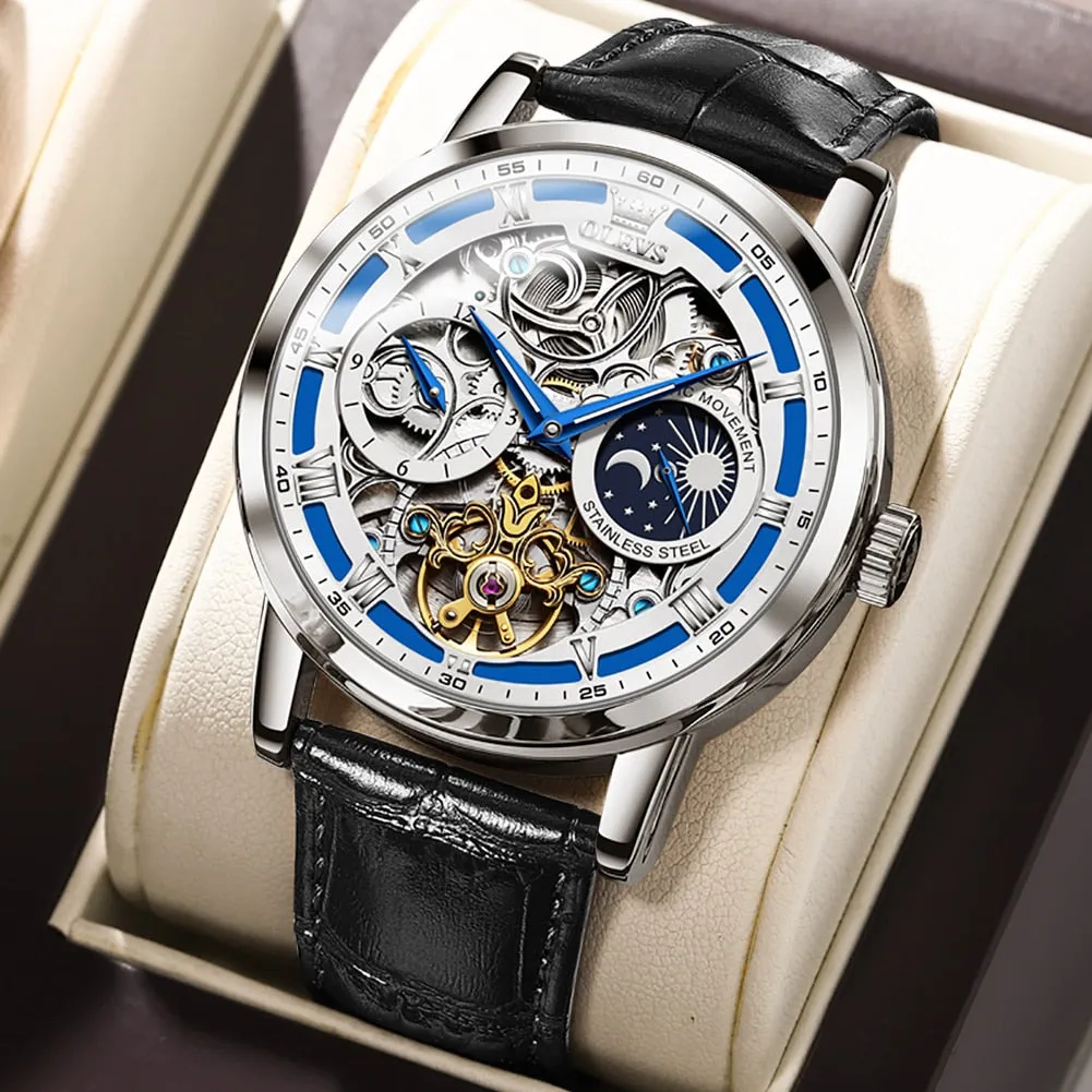 Men’s Luxury Skeleton Tourbillon Self-Winding Mechanical Waterproof Watch