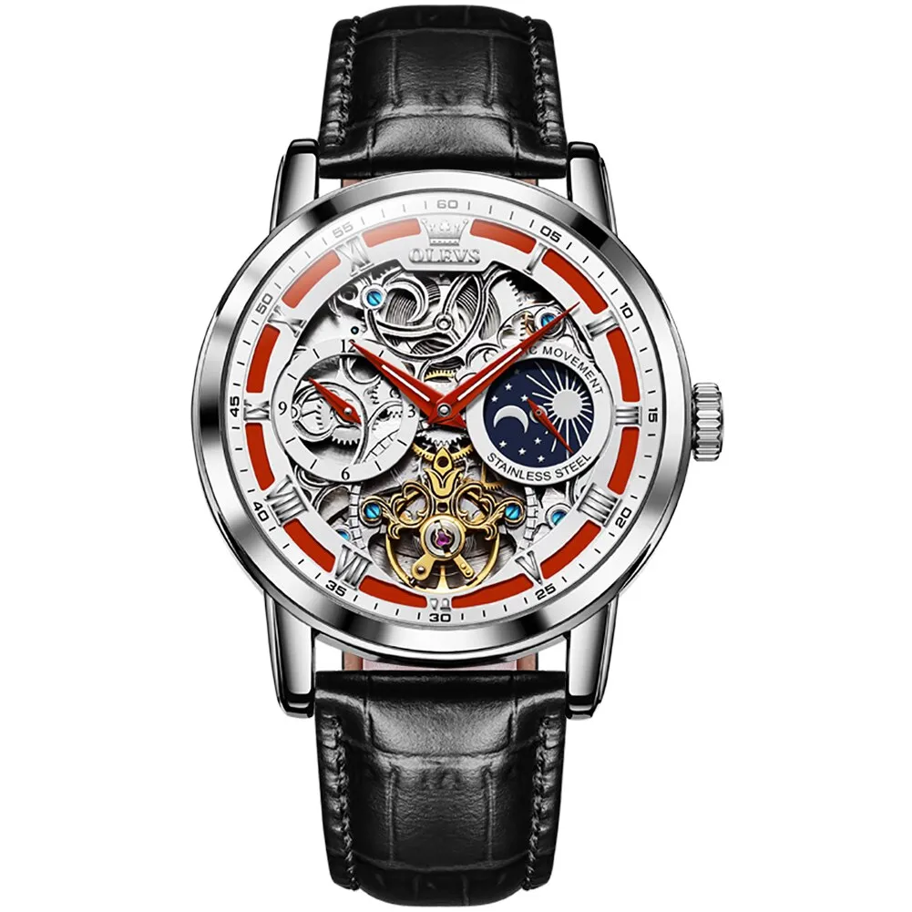 Men’s Luxury Skeleton Tourbillon Self-Winding Mechanical Waterproof Watch