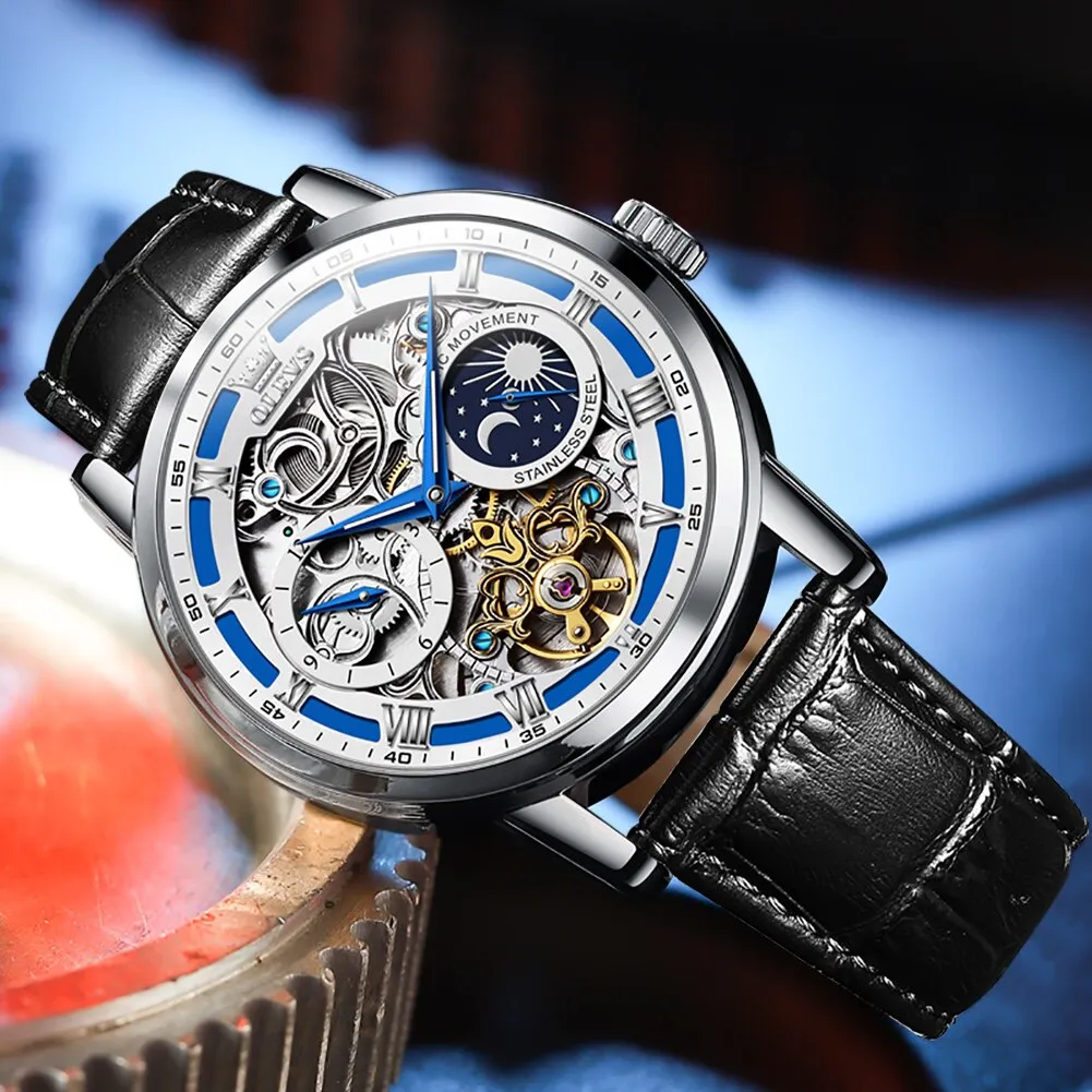 Men’s Luxury Skeleton Tourbillon Self-Winding Mechanical Waterproof Watch