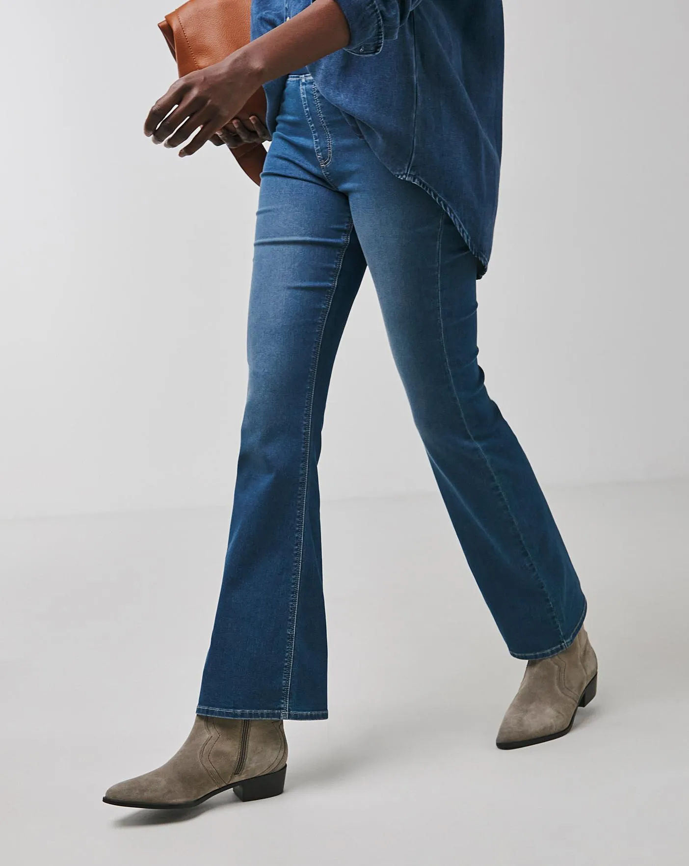 Mid Blue Stretch Bootcut Jeggings