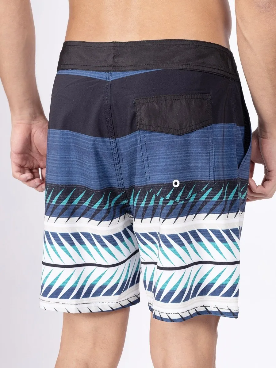 Mid-Rise Black Quick Dry Swim Shorts Men