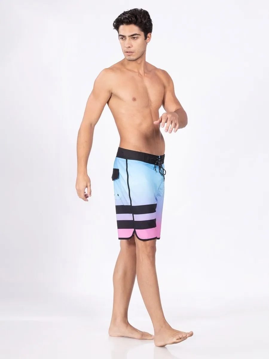 Mid-Rise Pink Quick Dry Swim Shorts Men