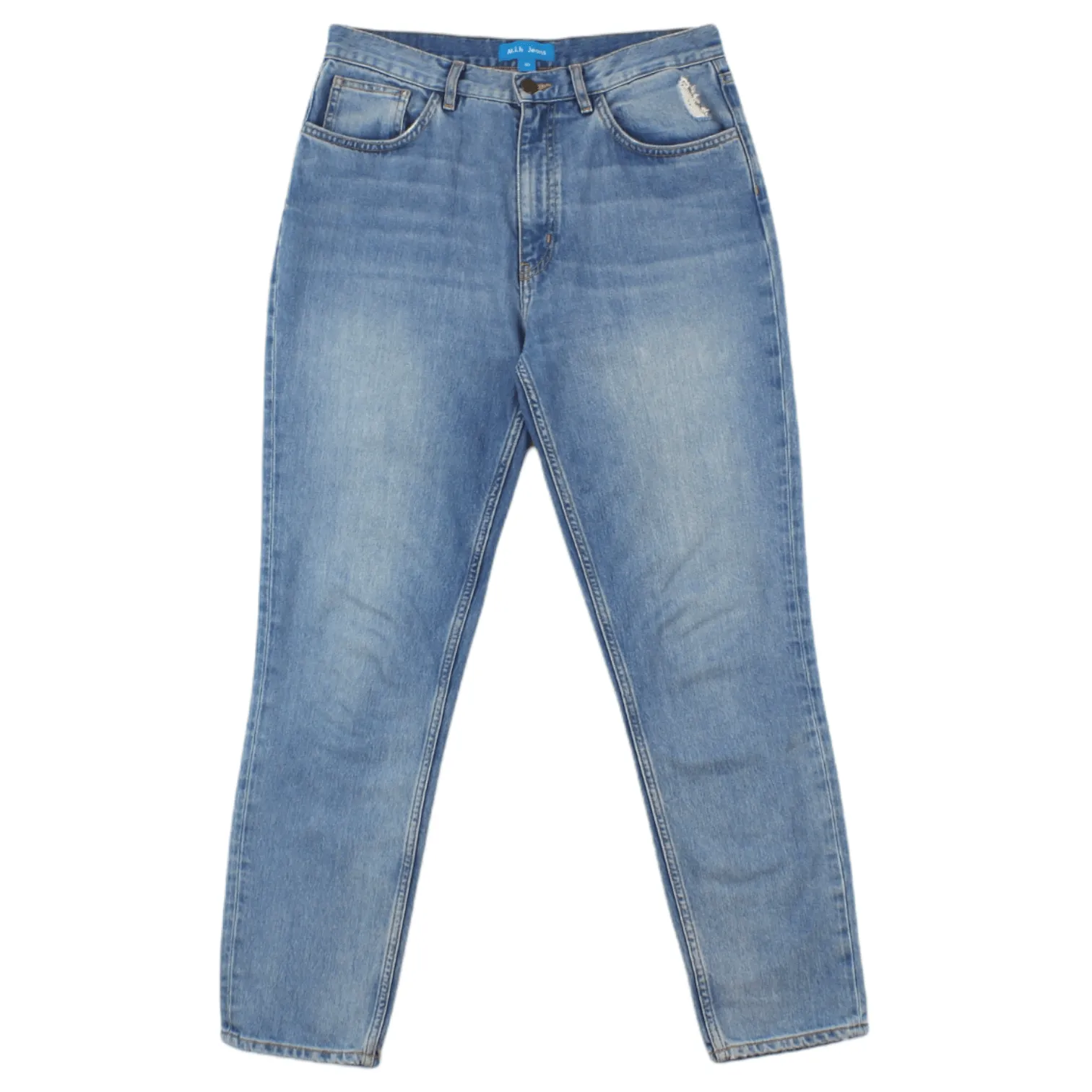 M.i.h Blue Distressed Straight Leg Jeans