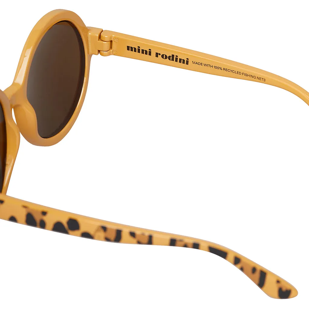 Mini Rodini Child Round Sunglasses Brown Leopard Print