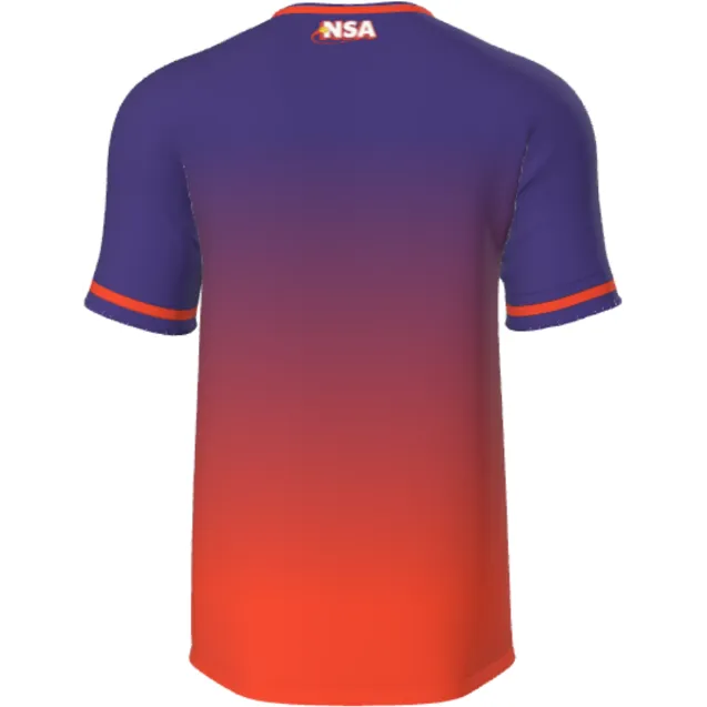 National Softball Association NSA Fade Sublimated Short Sleeve Shirt - Orange/Purple