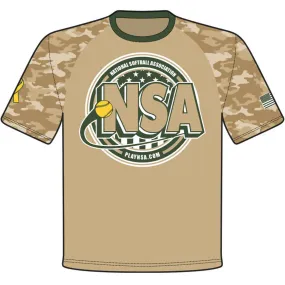 National Softball Association NSA Support Our Troops Sublimated Short Sleeve Shirt