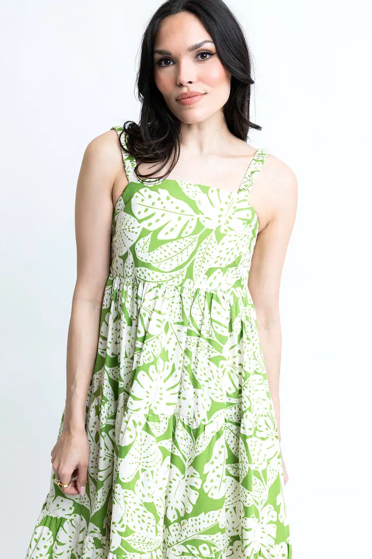 Palm Leaf Ibiza Maxi Dress