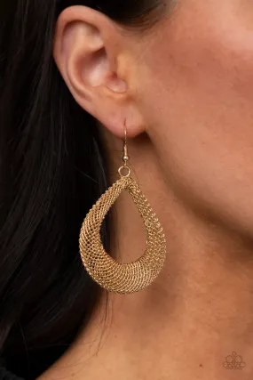 Paparazzi Accessories - A Hot Mesh - Gold Earrings