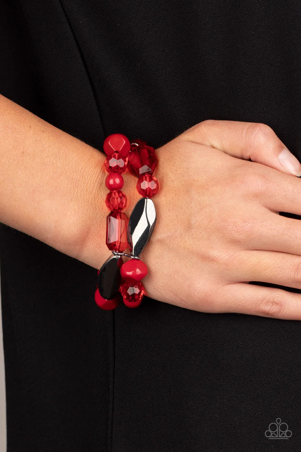 Paparazzi Accessories - Rockin Rock Candy - Red Bracelet