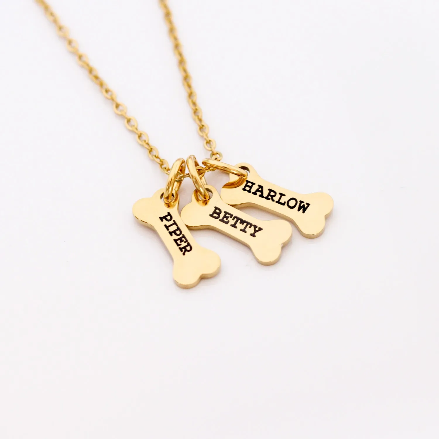 Personalized Dog Bone Name Necklace