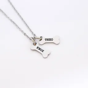 Personalized Dog Bone Name Necklace