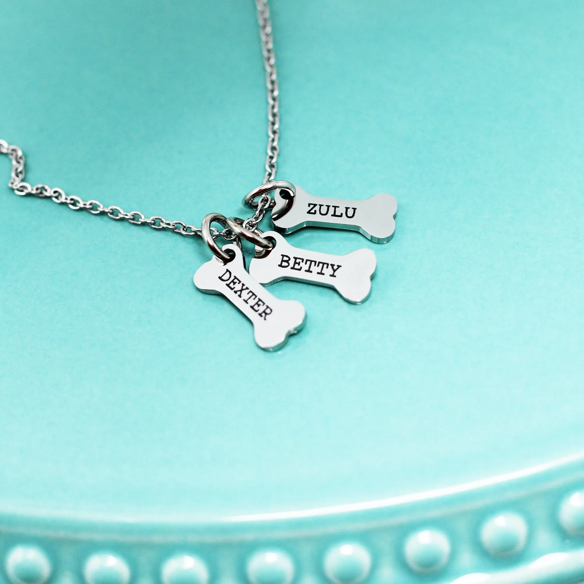 Personalized Dog Bone Name Necklace