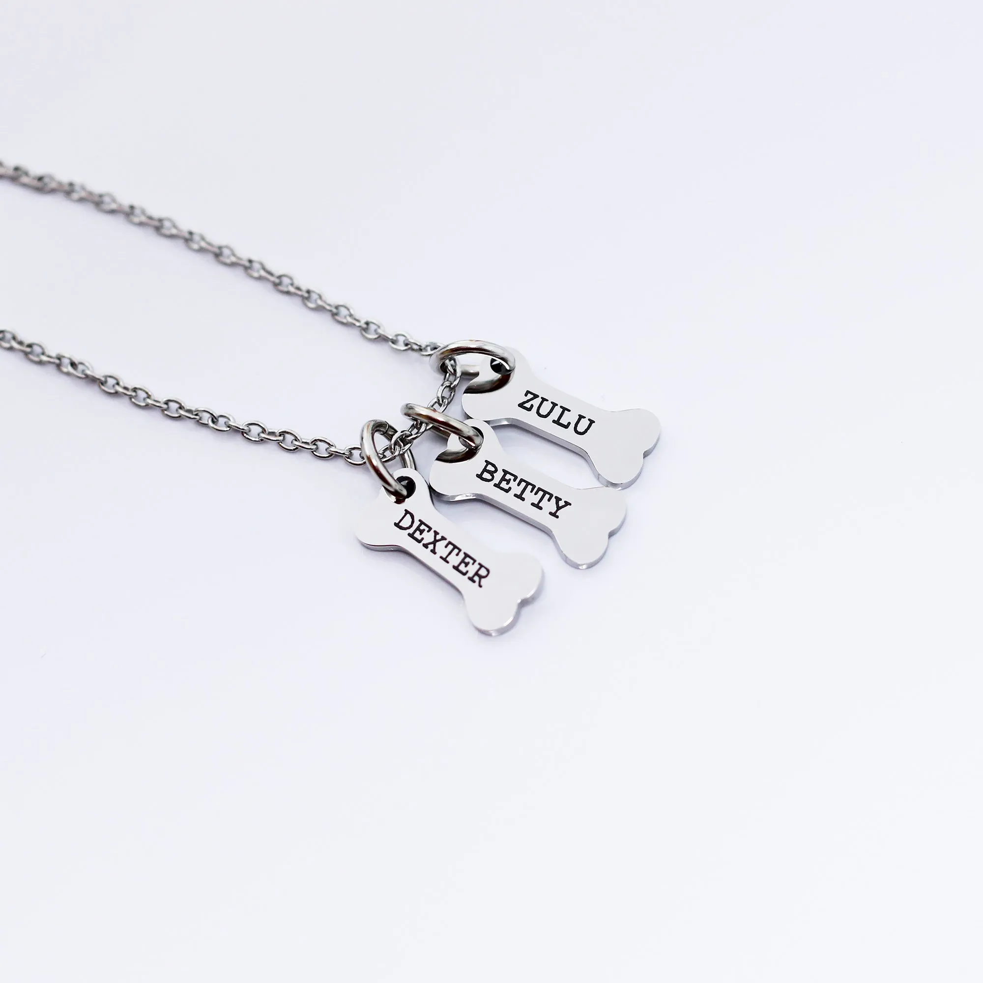 Personalized Dog Bone Name Necklace