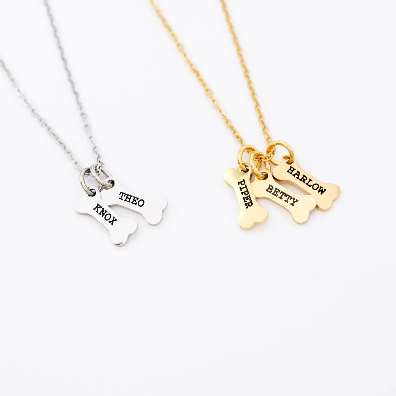 Personalized Dog Bone Name Necklace