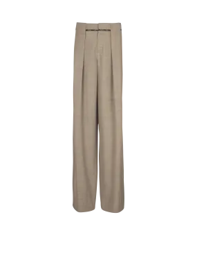 Pleated cupro trousers