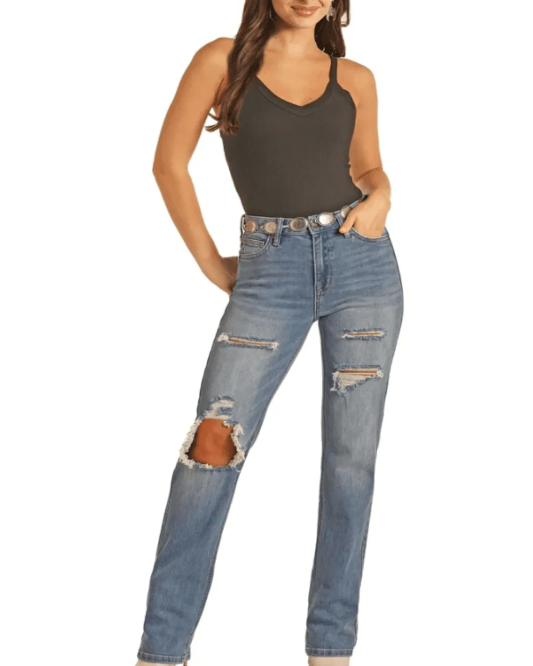 Rock & Roll Cowgirl Women's West Desperado High Rise Modest Bootcut Jean BW1HD04040