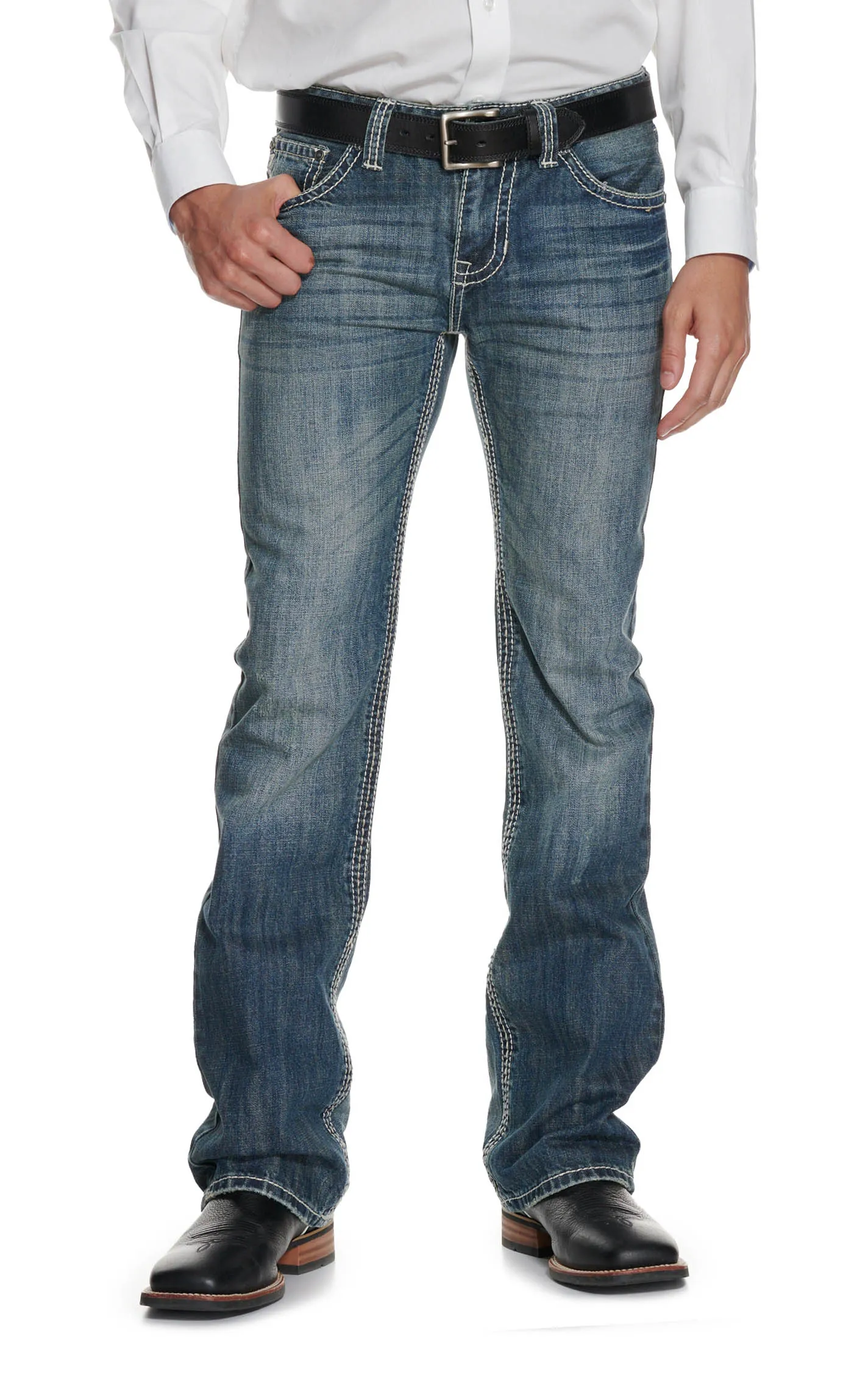 Rock & Roll Denim Pistol Medium Wash Regular Fit Bootcut Jean