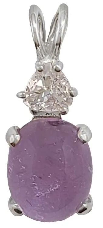 Ruby Lavender Quartz with 5mm Trillion Cut Danburite Special 2