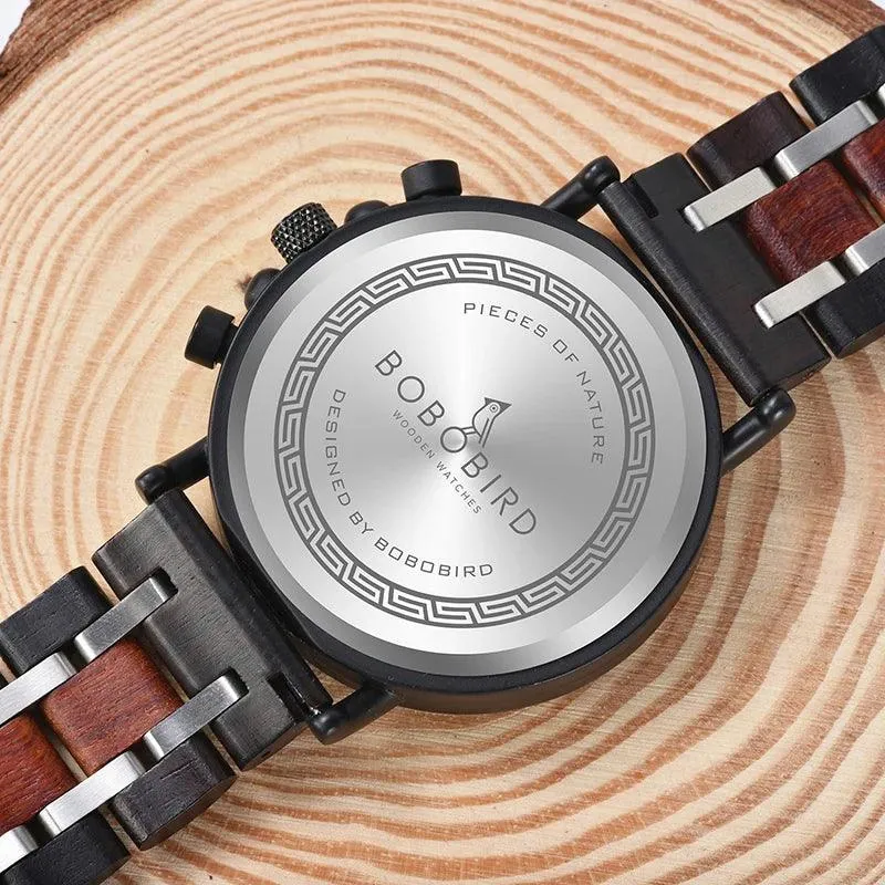 S18 Simple Wooden Watch: Stylish Chronograph for Men