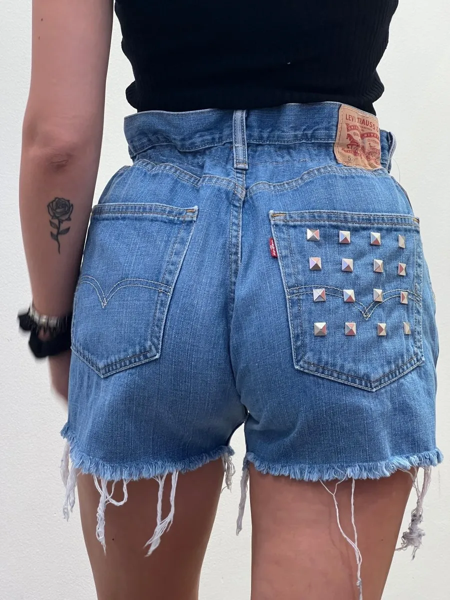 Shorts Levi's Vintage denim a caramella con borchie a piramide