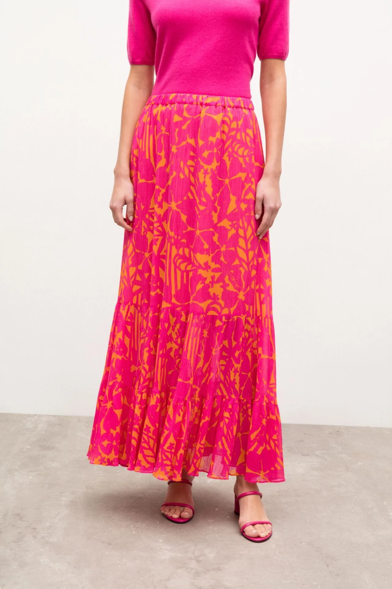 Silk-Cotton Maxi Skirt