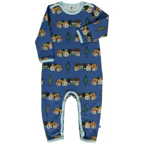 Smfolk Federal Blue Long Sleeve Jumpsuit with Tractor