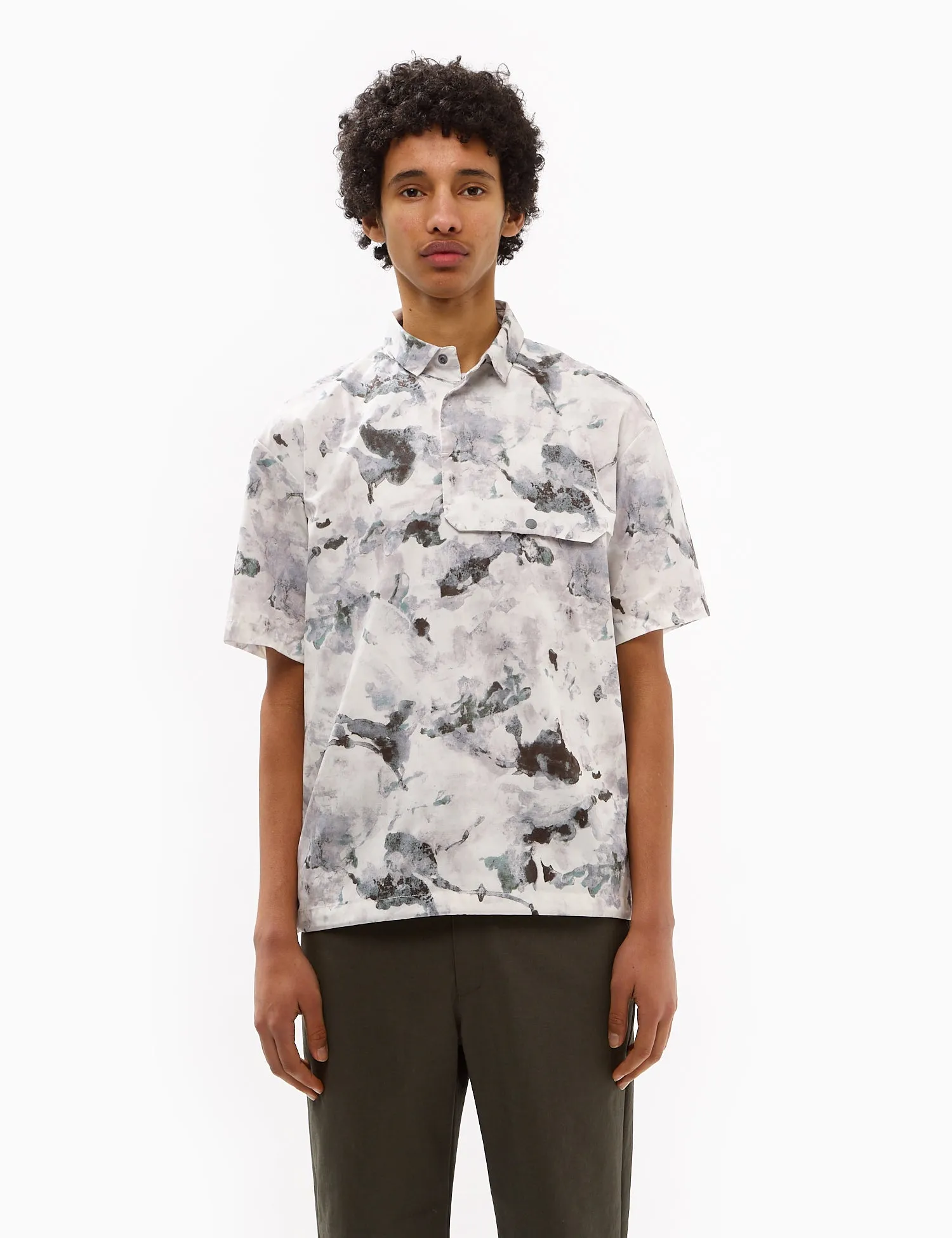 Snow Peak Printed Quick Dry Polo Shirt - Grey