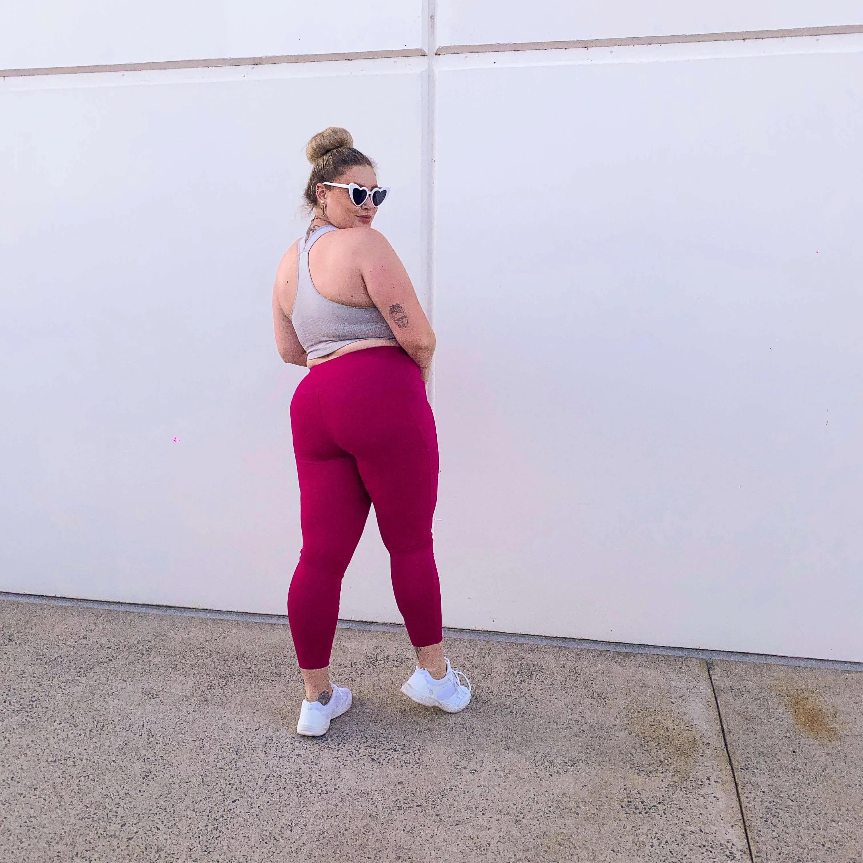 Squat Proof Long Leggings - Raspberry Pie