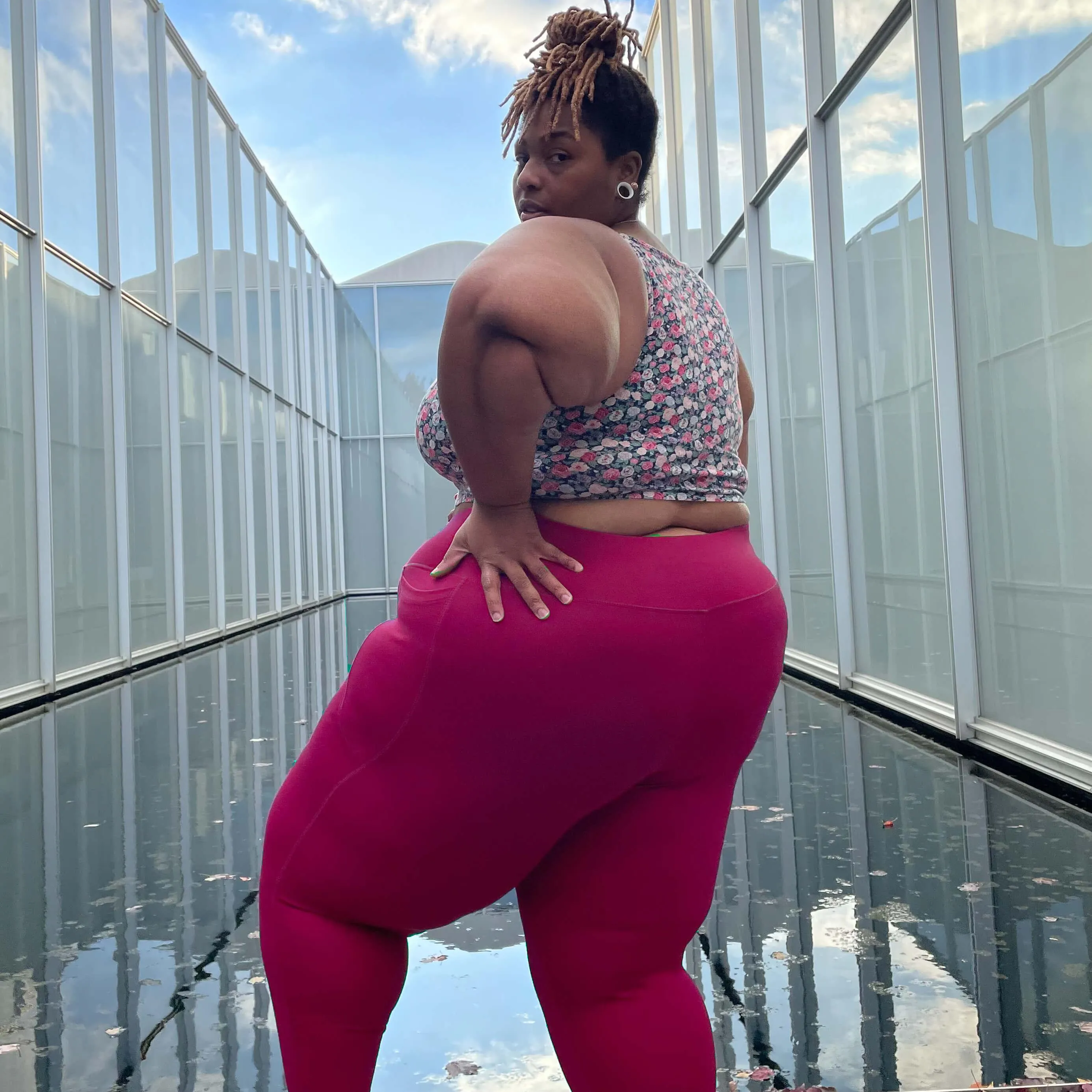 Squat Proof Long Leggings - Raspberry Pie