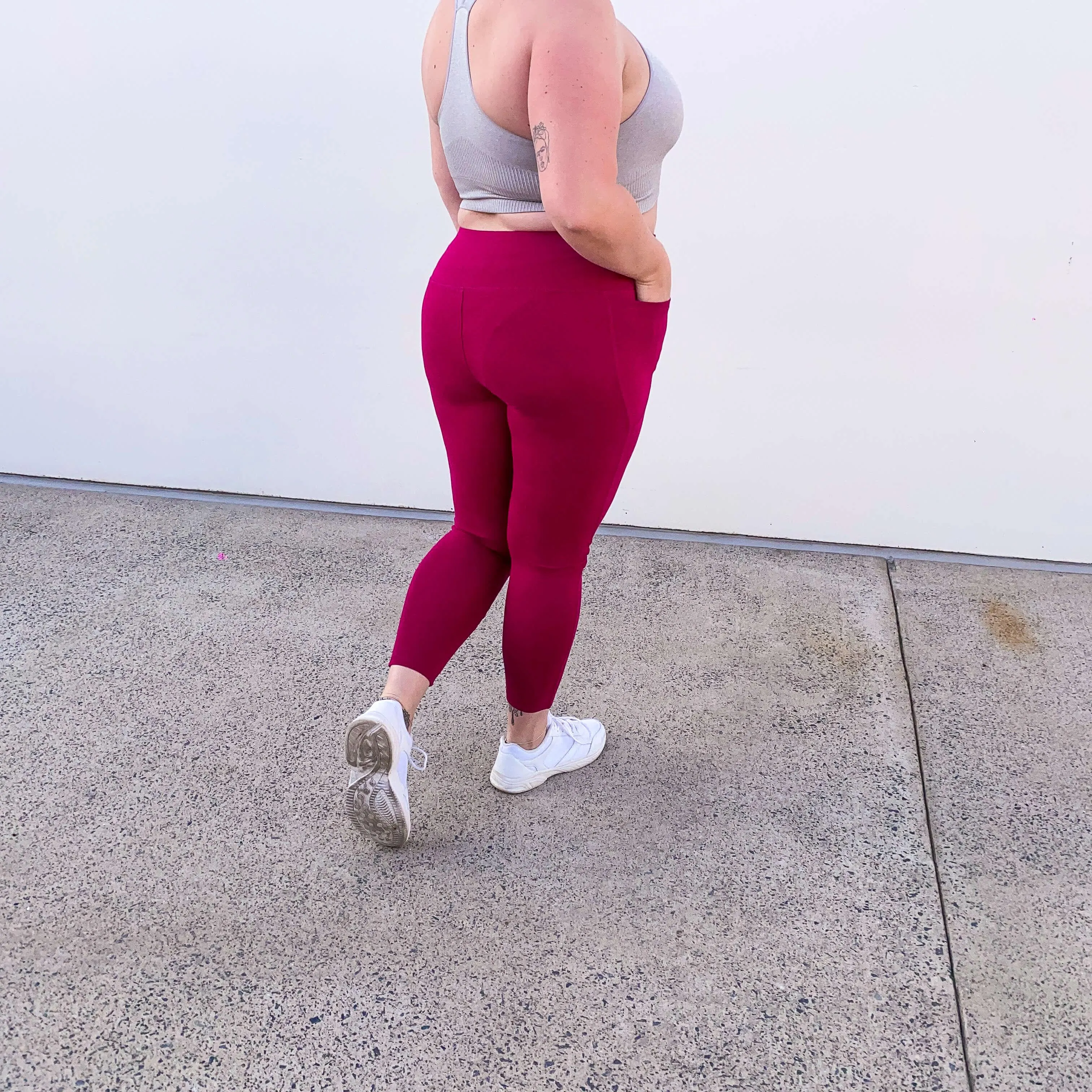 Squat Proof Long Leggings - Raspberry Pie