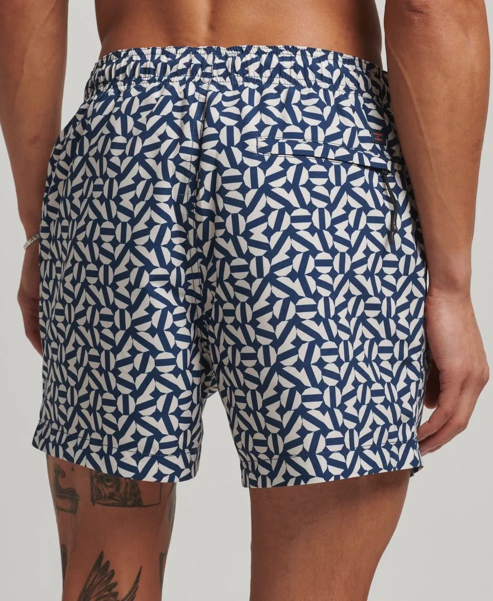 Superdry Summer Print Swim Shorts Navy Shape Tile