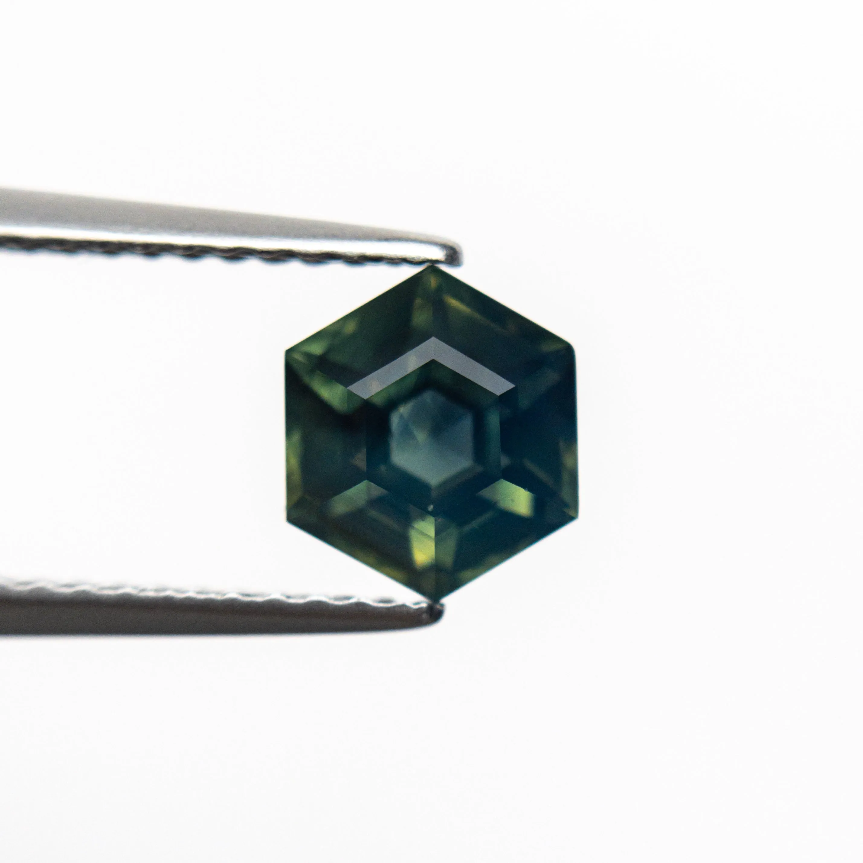 Teal Step Cut Sapphire - 1.63ct Hexagon