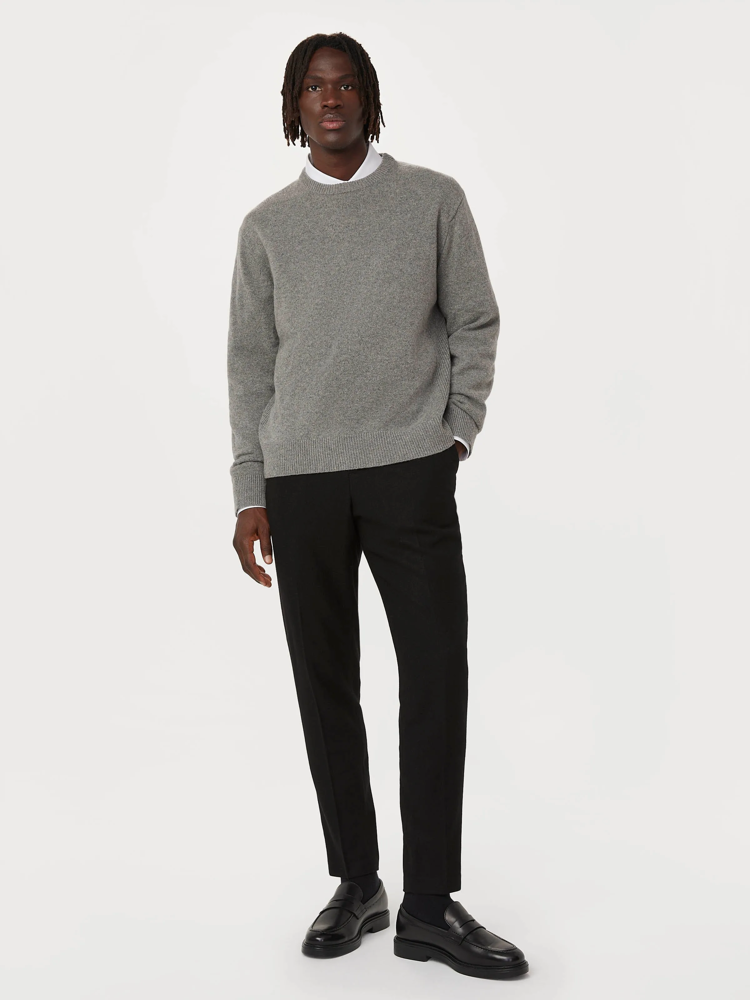 The Colin Tapered Recycled Wool Pant in Black