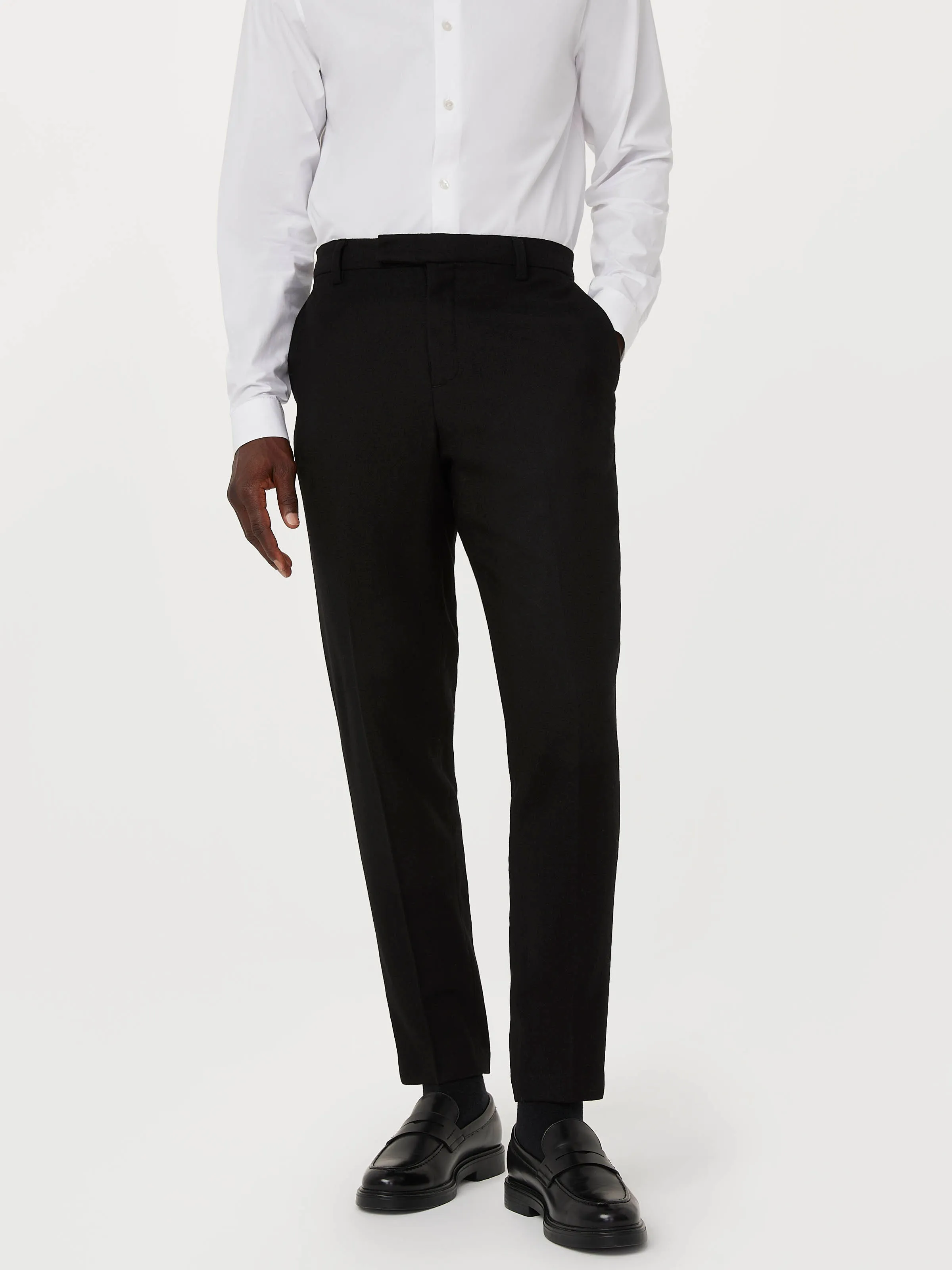 The Colin Tapered Recycled Wool Pant in Black