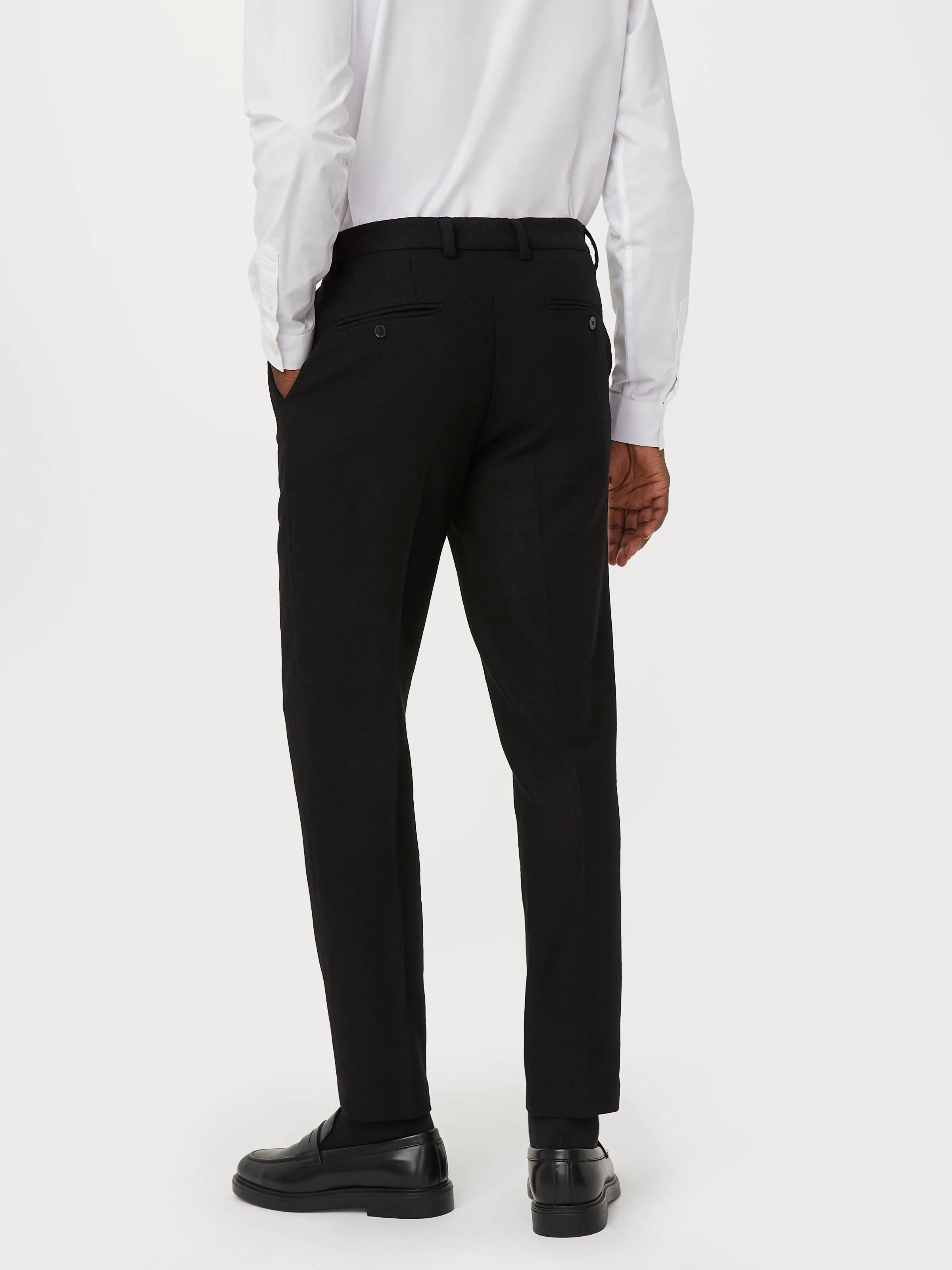 The Colin Tapered Recycled Wool Pant in Black