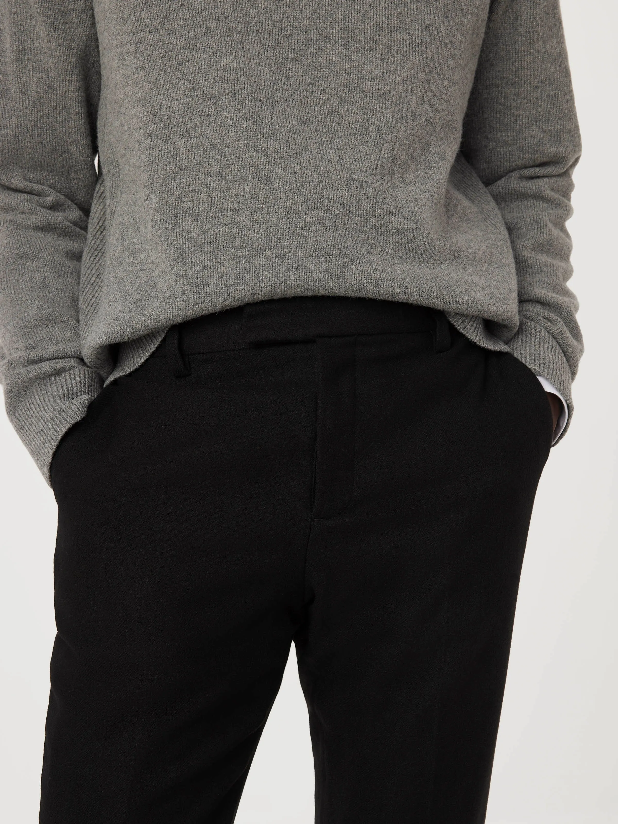 The Colin Tapered Recycled Wool Pant in Black