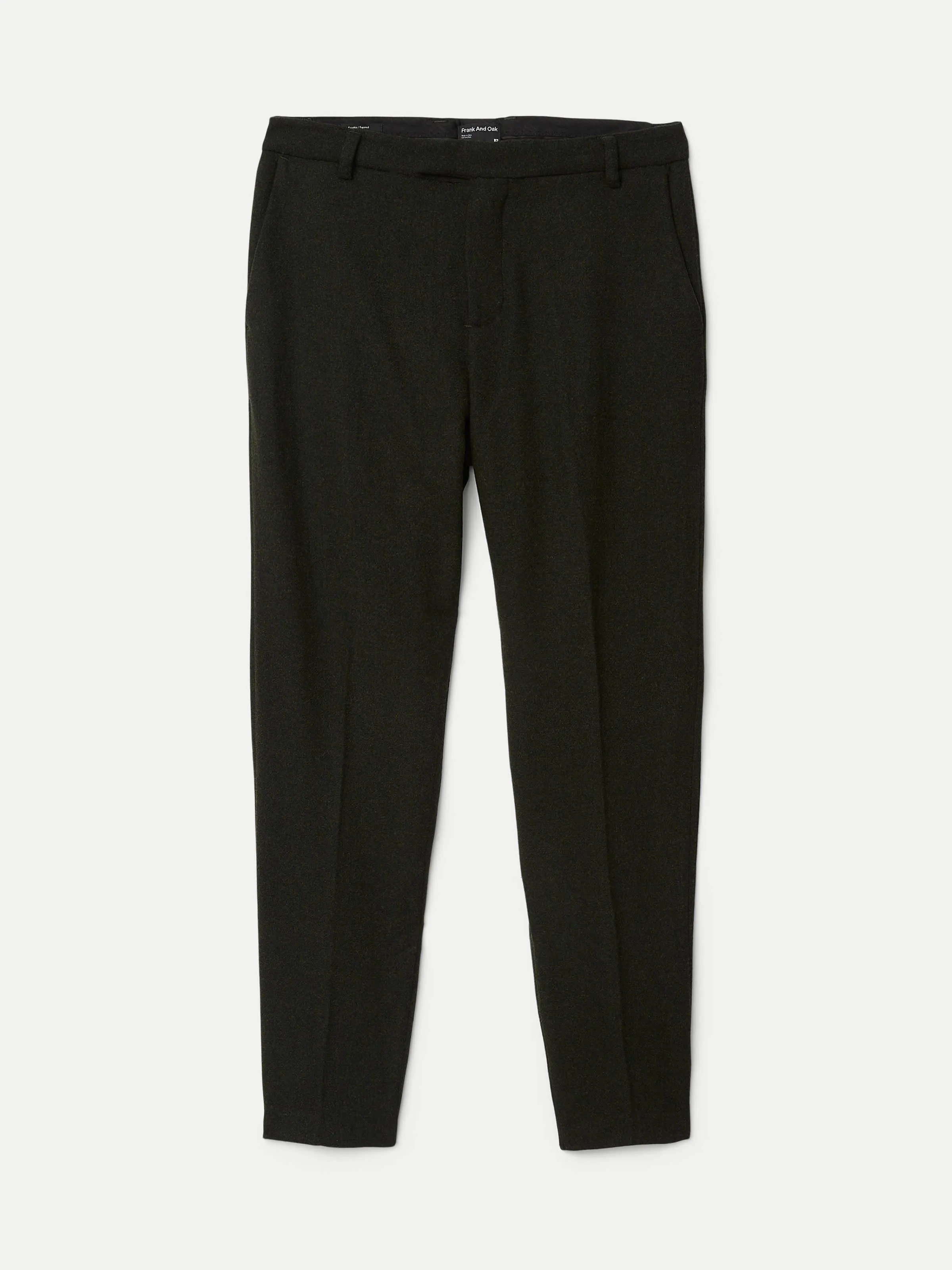 The Colin Tapered Recycled Wool Pant in Dark Green