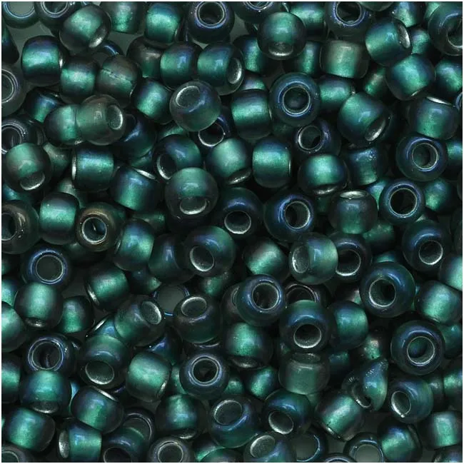 Toho Round Seed Beads 8/0 270F 'Crystal/Metallic Teal Lined' 8 Gram Tube