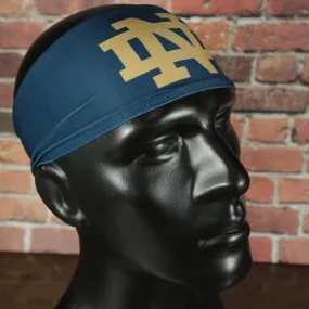 University of Notre Dame Moisture Wicking UPF 50+ Navy Headband | Officially Licensed Junk Brands